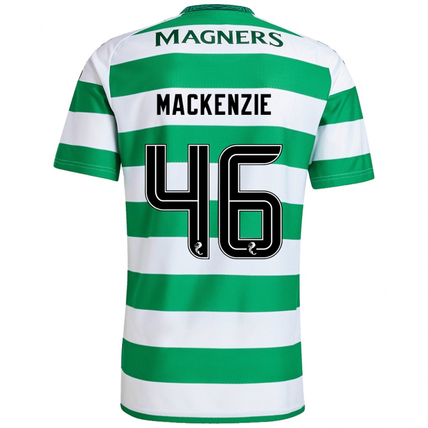 Niño Camiseta Magnus Mackenzie #46 Verde Blanco 1ª Equipación 2024/25 La Camisa Chile