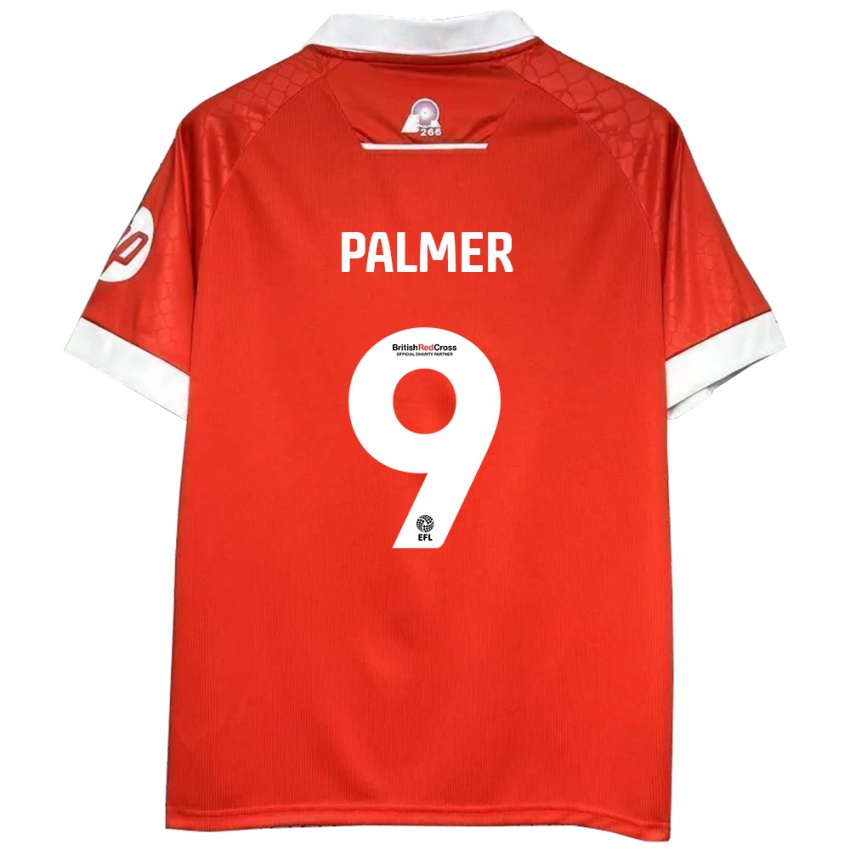 Niño Camiseta Ollie Palmer #9 Rojo Blanco 1ª Equipación 2024/25 La Camisa Chile