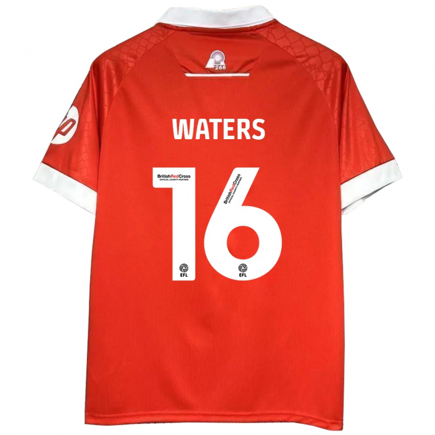 Niño Camiseta Billy Waters #16 Rojo Blanco 1ª Equipación 2024/25 La Camisa Chile