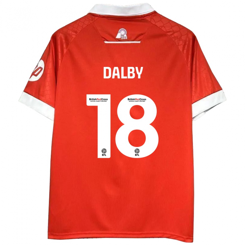 Niño Camiseta Sam Dalby #18 Rojo Blanco 1ª Equipación 2024/25 La Camisa Chile