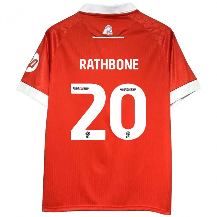 Niño Camiseta Ollie Rathbone #20 Rojo Blanco 1ª Equipación 2024/25 La Camisa Chile