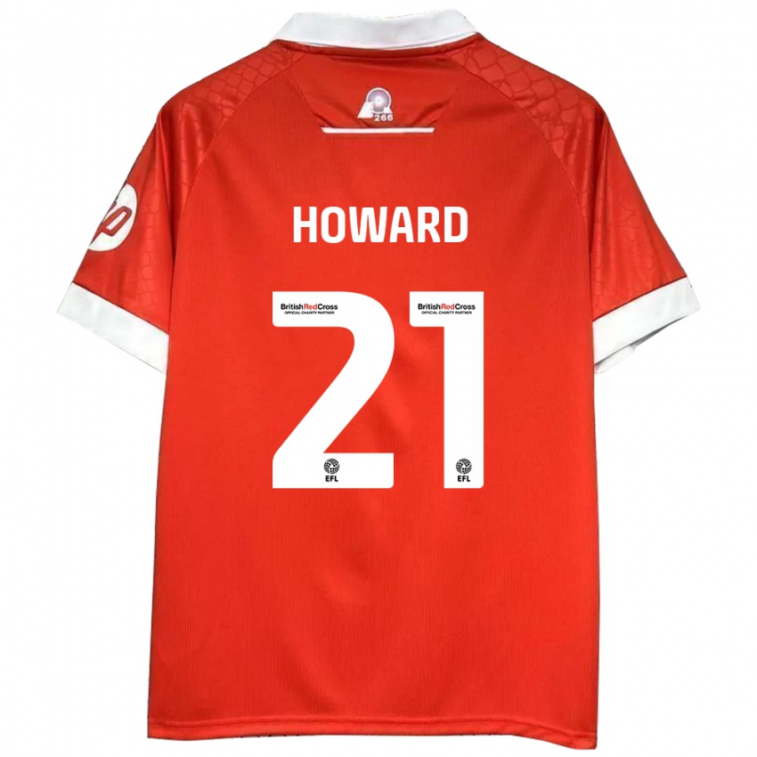 Niño Camiseta Mark Howard #21 Rojo Blanco 1ª Equipación 2024/25 La Camisa Chile