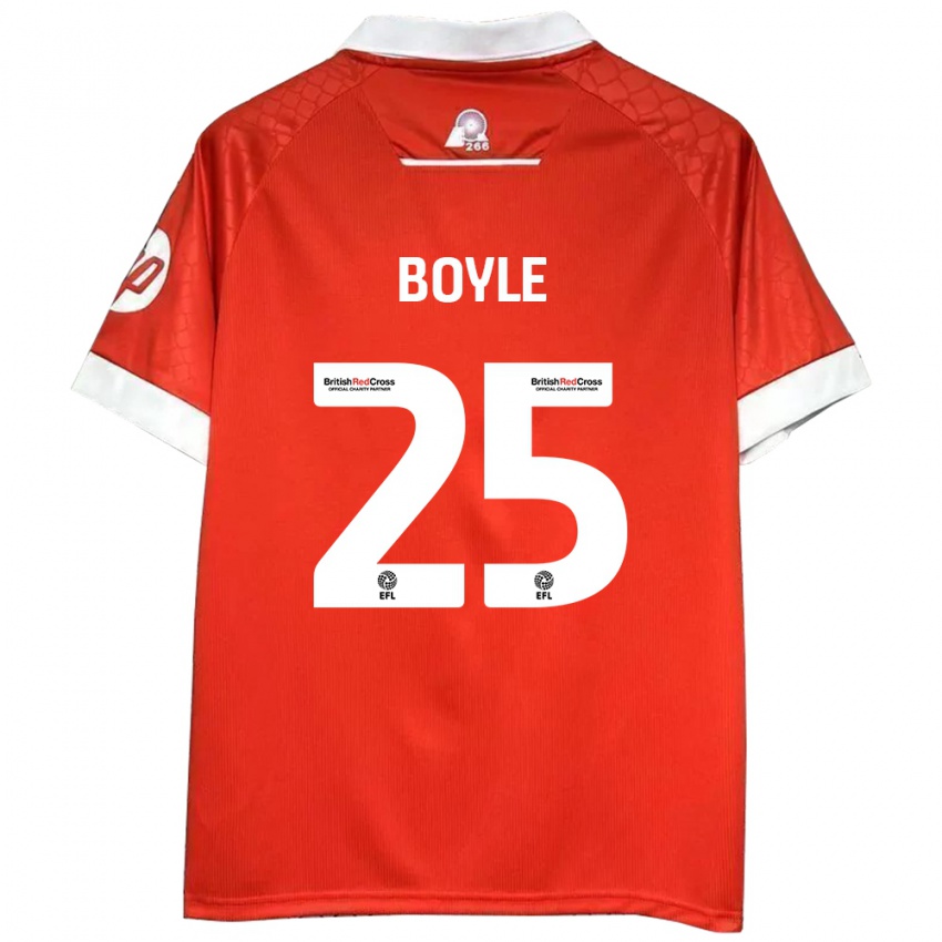 Niño Camiseta Will Boyle #25 Rojo Blanco 1ª Equipación 2024/25 La Camisa Chile