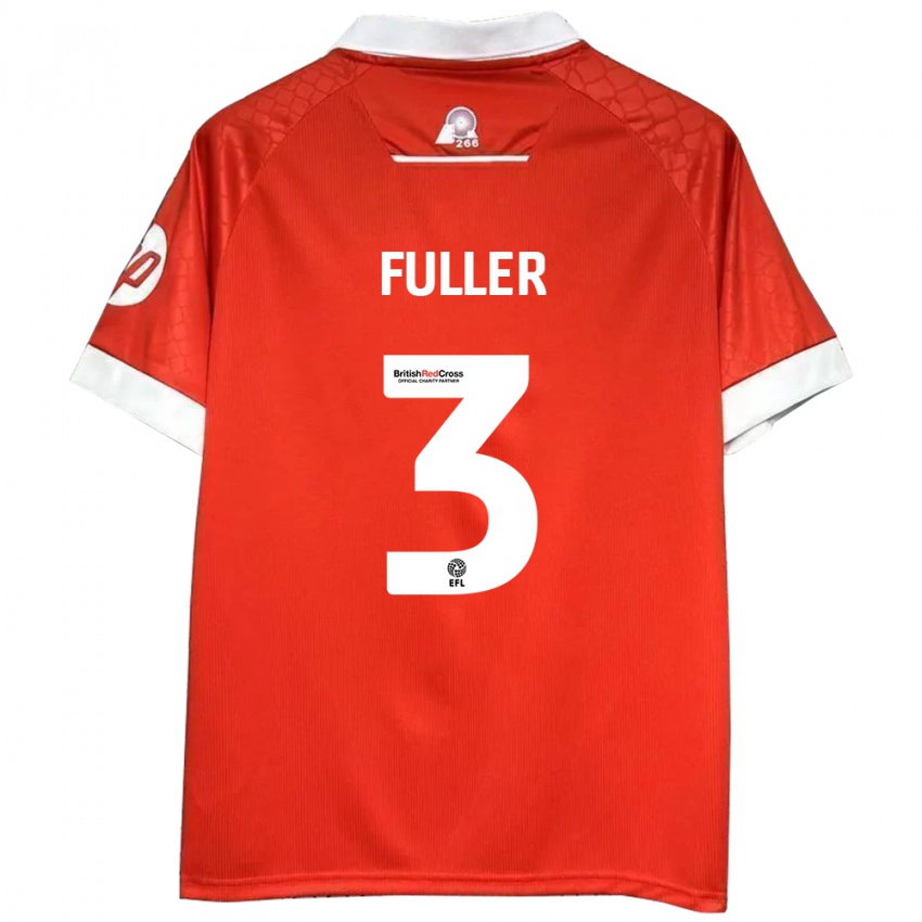 Niño Camiseta Olivia Fuller #3 Rojo Blanco 1ª Equipación 2024/25 La Camisa Chile