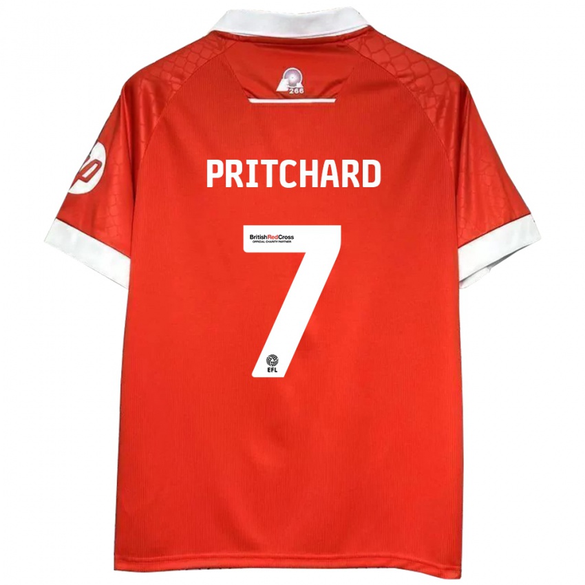 Niño Camiseta Rebecca Pritchard #7 Rojo Blanco 1ª Equipación 2024/25 La Camisa Chile