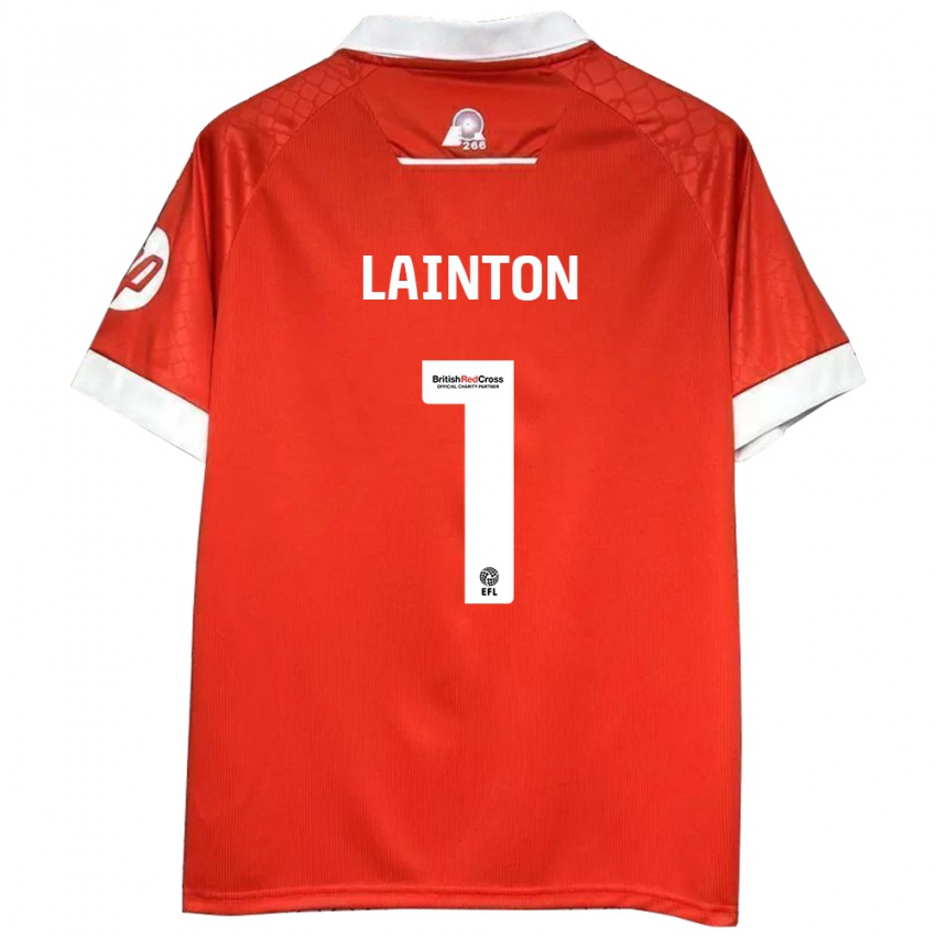 Niño Camiseta Rob Lainton #1 Rojo Blanco 1ª Equipación 2024/25 La Camisa Chile