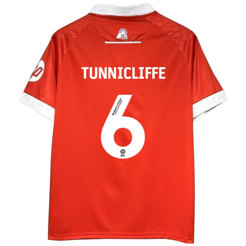 Niño Camiseta Jordan Tunnicliffe #6 Rojo Blanco 1ª Equipación 2024/25 La Camisa Chile