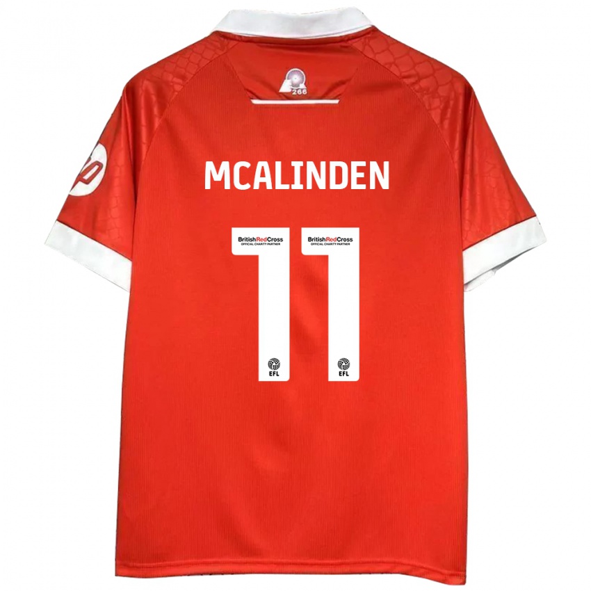 Niño Camiseta Liam Mcalinden #11 Rojo Blanco 1ª Equipación 2024/25 La Camisa Chile