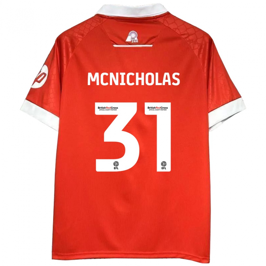 Niño Camiseta Luke Mcnicholas #31 Rojo Blanco 1ª Equipación 2024/25 La Camisa Chile