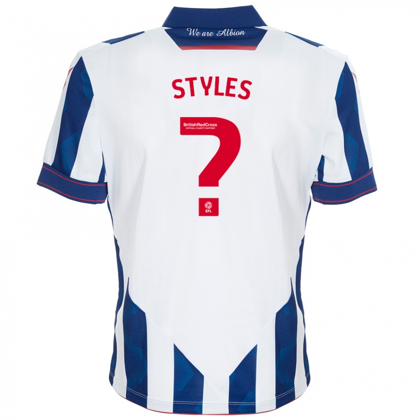 Niño Camiseta Callum Styles #0 Blanco Azul Oscuro 1ª Equipación 2024/25 La Camisa Chile