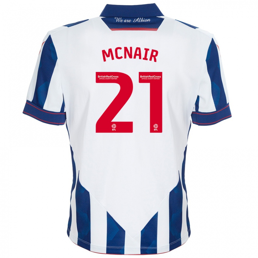 Niño Camiseta Paddy Mcnair #21 Blanco Azul Oscuro 1ª Equipación 2024/25 La Camisa Chile