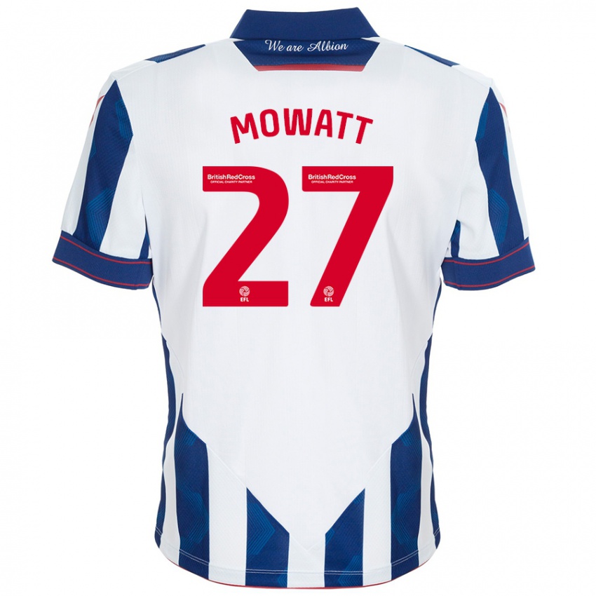 Niño Camiseta Alex Mowatt #27 Blanco Azul Oscuro 1ª Equipación 2024/25 La Camisa Chile