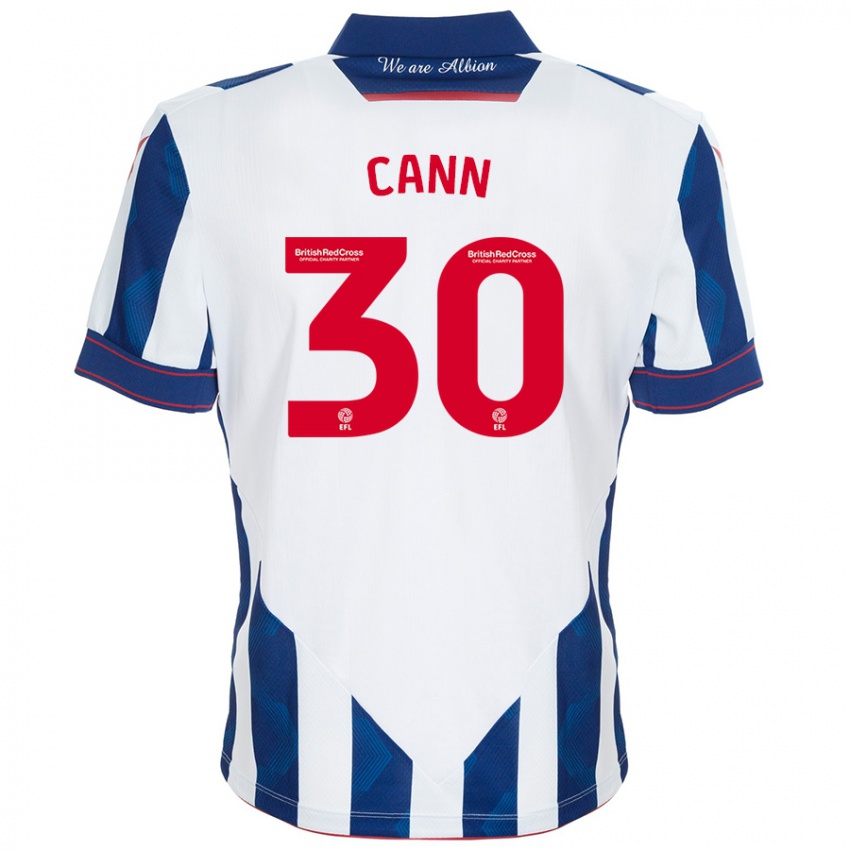 Niño Camiseta Ted Cann #30 Blanco Azul Oscuro 1ª Equipación 2024/25 La Camisa Chile