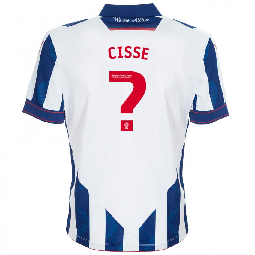 Niño Camiseta Ben Cisse #0 Blanco Azul Oscuro 1ª Equipación 2024/25 La Camisa Chile