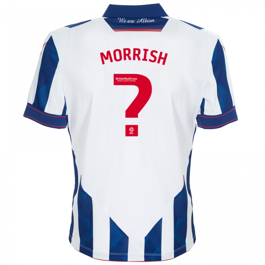 Niño Camiseta Rhys Morrish #0 Blanco Azul Oscuro 1ª Equipación 2024/25 La Camisa Chile