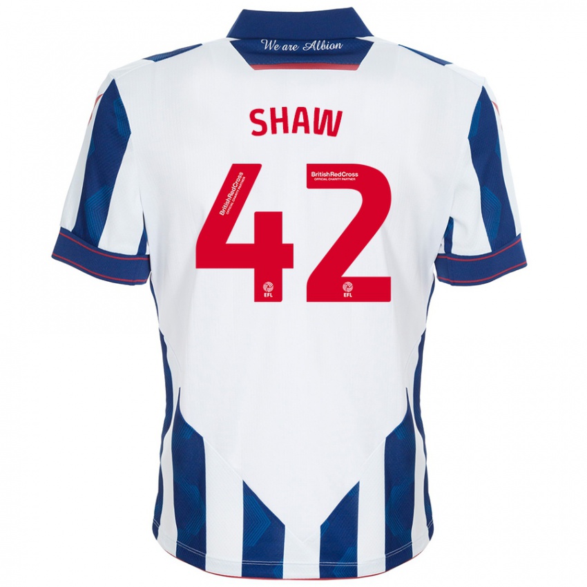 Niño Camiseta Josh Shaw #42 Blanco Azul Oscuro 1ª Equipación 2024/25 La Camisa Chile