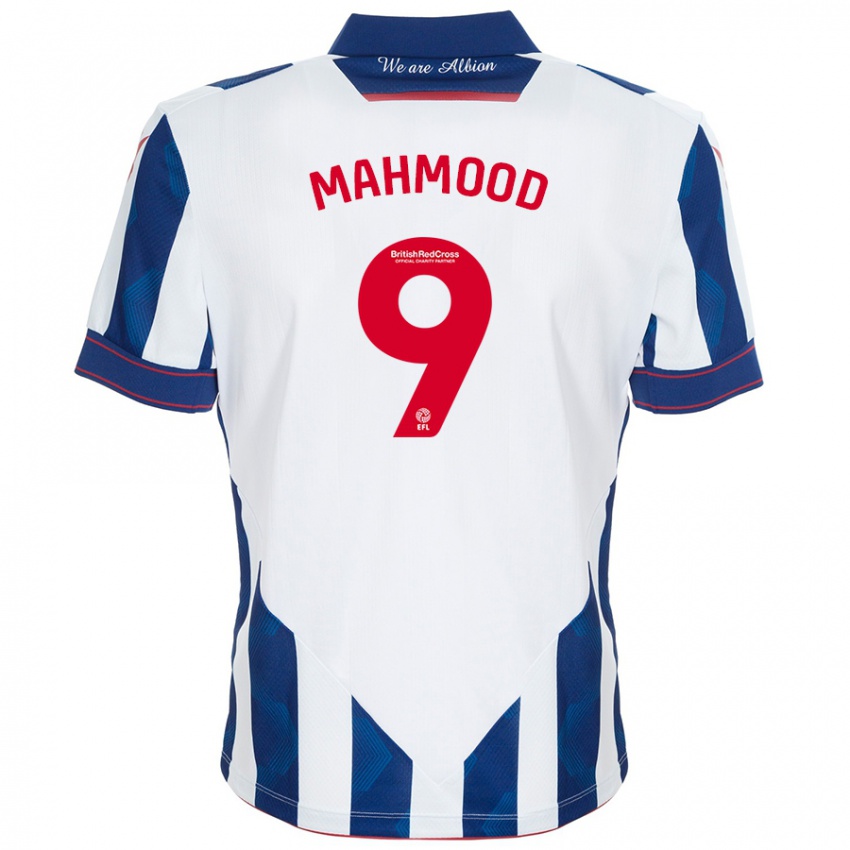 Niño Camiseta Mariam Mahmood #9 Blanco Azul Oscuro 1ª Equipación 2024/25 La Camisa Chile