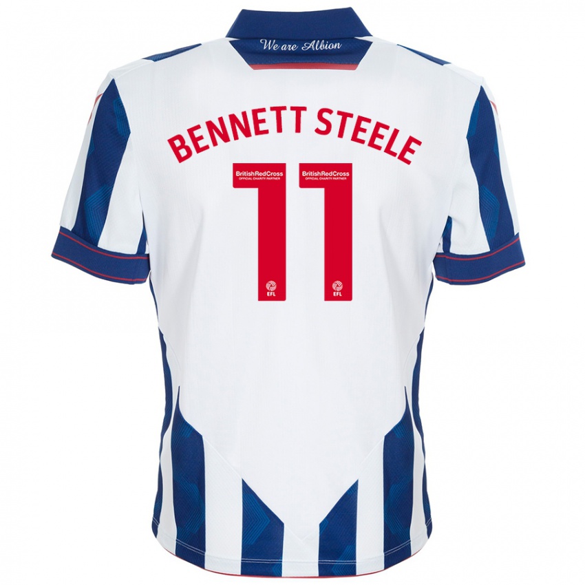 Niño Camiseta Lizzie Bennett-Steele #11 Blanco Azul Oscuro 1ª Equipación 2024/25 La Camisa Chile