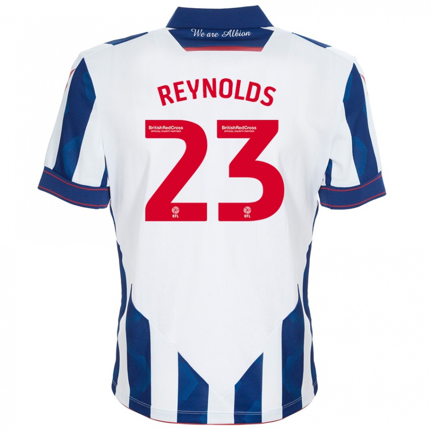 Niño Camiseta Taylor Reynolds #23 Blanco Azul Oscuro 1ª Equipación 2024/25 La Camisa Chile