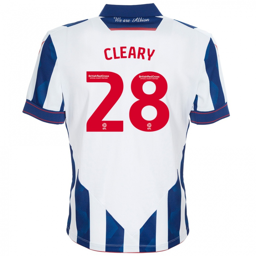 Niño Camiseta Reyes Cleary #28 Blanco Azul Oscuro 1ª Equipación 2024/25 La Camisa Chile