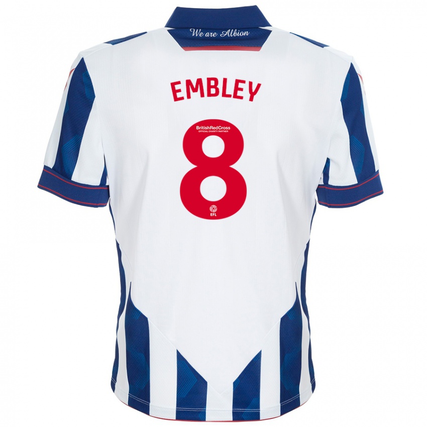 Niño Camiseta Rosie Embley #8 Blanco Azul Oscuro 1ª Equipación 2024/25 La Camisa Chile