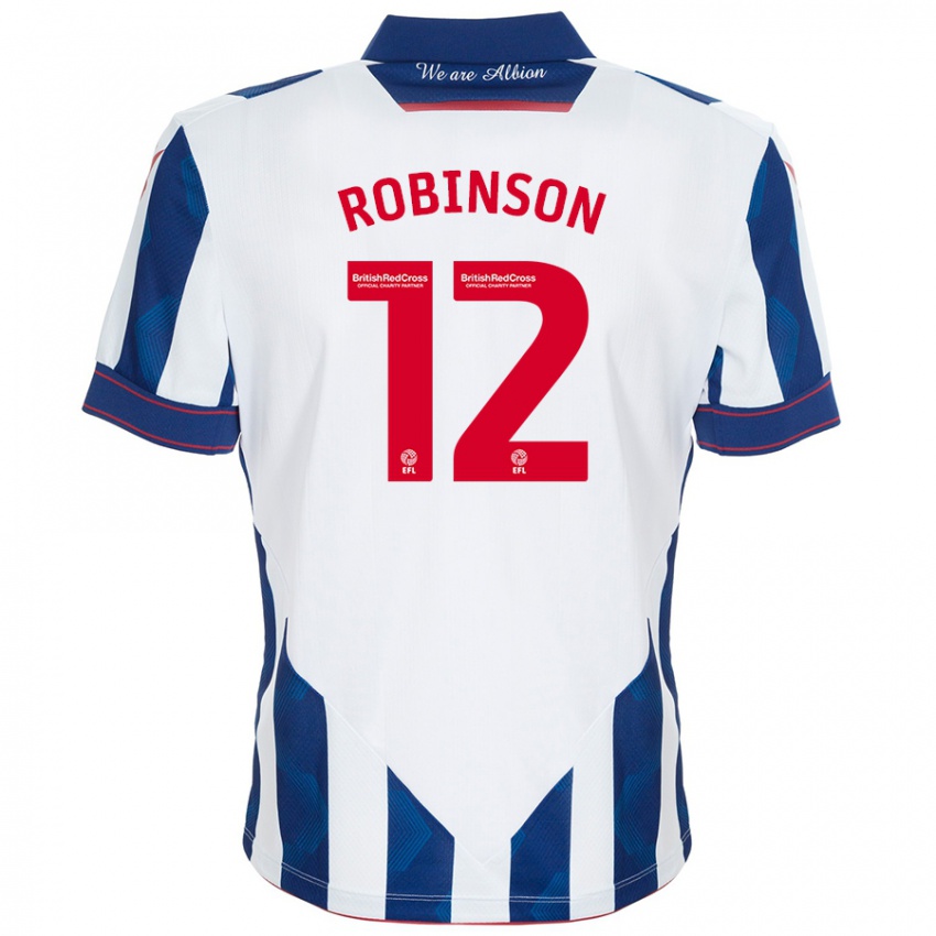 Niño Camiseta Leanne Robinson #12 Blanco Azul Oscuro 1ª Equipación 2024/25 La Camisa Chile