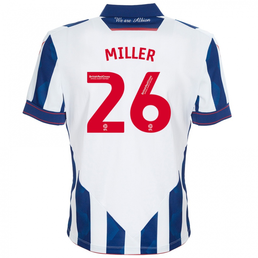 Niño Camiseta Nna Miller #26 Blanco Azul Oscuro 1ª Equipación 2024/25 La Camisa Chile