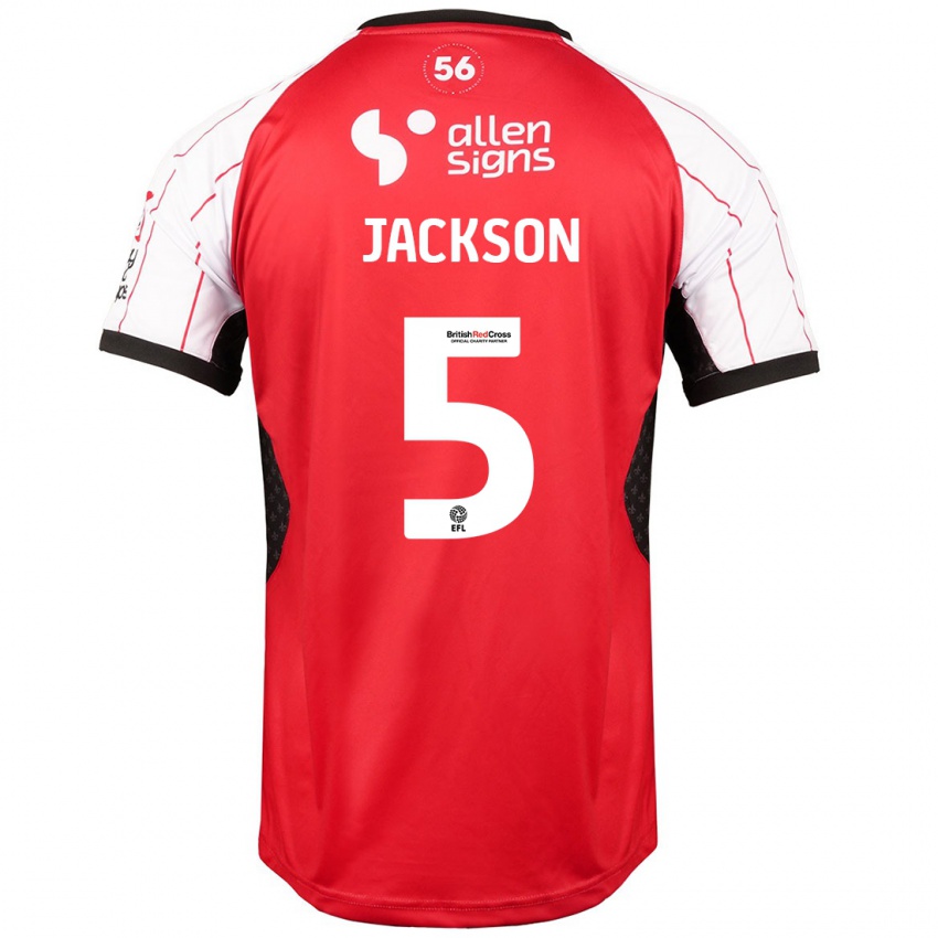 Niño Camiseta Adam Jackson #5 Blanco 1ª Equipación 2024/25 La Camisa Chile