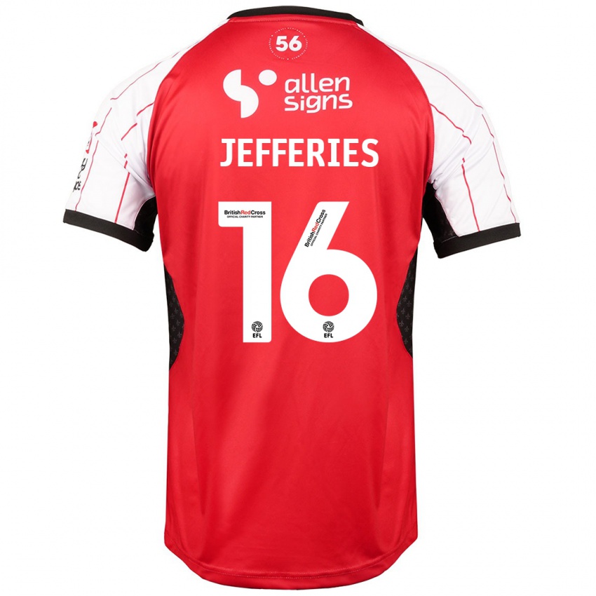 Niño Camiseta Dom Jefferies #16 Blanco 1ª Equipación 2024/25 La Camisa Chile