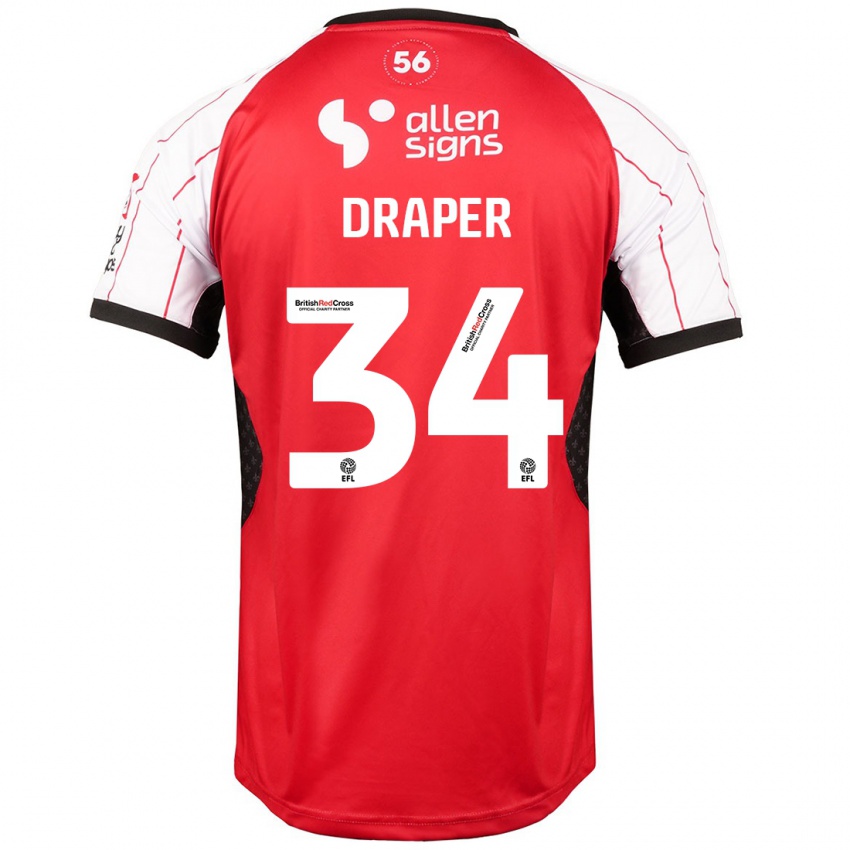 Niño Camiseta Freddie Draper #34 Blanco 1ª Equipación 2024/25 La Camisa Chile