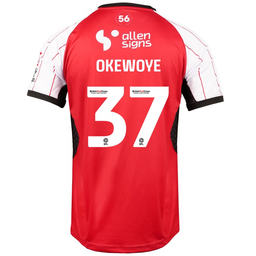 Niño Camiseta Gbolahan Okewoye #37 Blanco 1ª Equipación 2024/25 La Camisa Chile