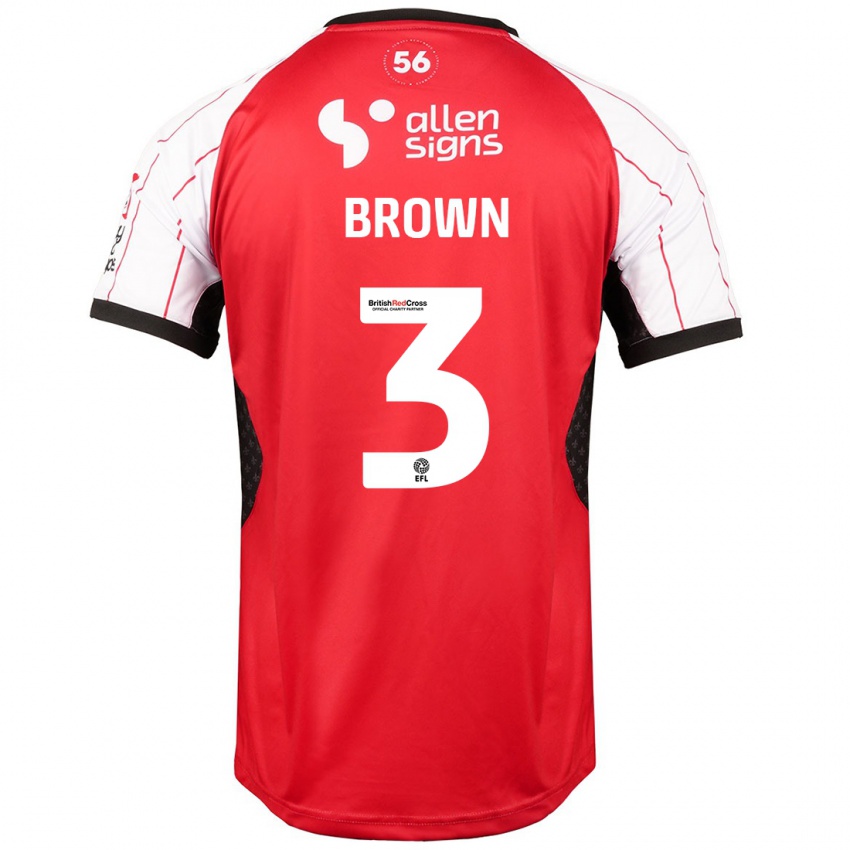 Niño Camiseta Jaden Brown #3 Blanco 1ª Equipación 2024/25 La Camisa Chile