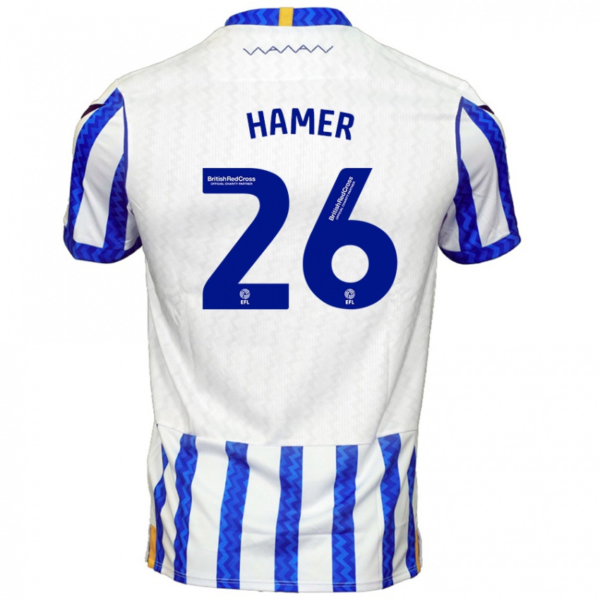 Niño Camiseta Ben Hamer #26 Azul Blanco 1ª Equipación 2024/25 La Camisa Chile