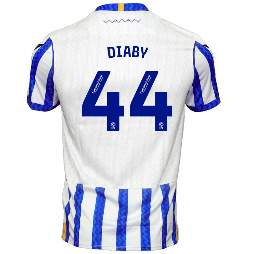 Niño Camiseta Momo Diaby #44 Azul Blanco 1ª Equipación 2024/25 La Camisa Chile