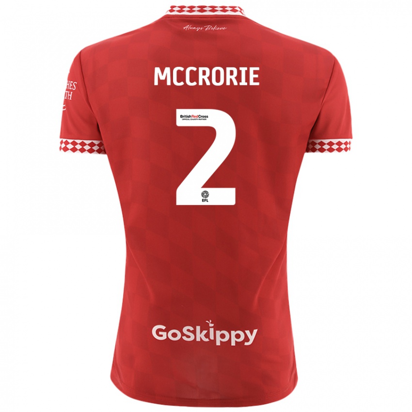 Niño Camiseta Ross Mccrorie #2 Rojo 1ª Equipación 2024/25 La Camisa Chile