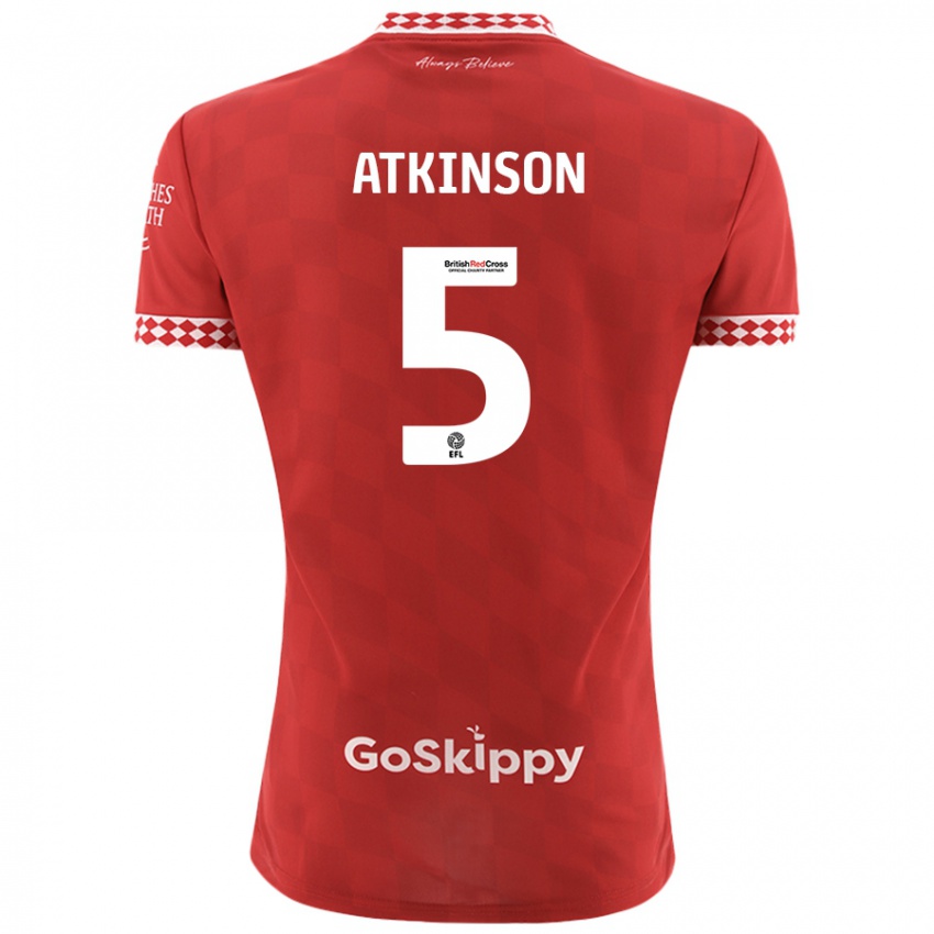 Niño Camiseta Rob Atkinson #5 Rojo 1ª Equipación 2024/25 La Camisa Chile