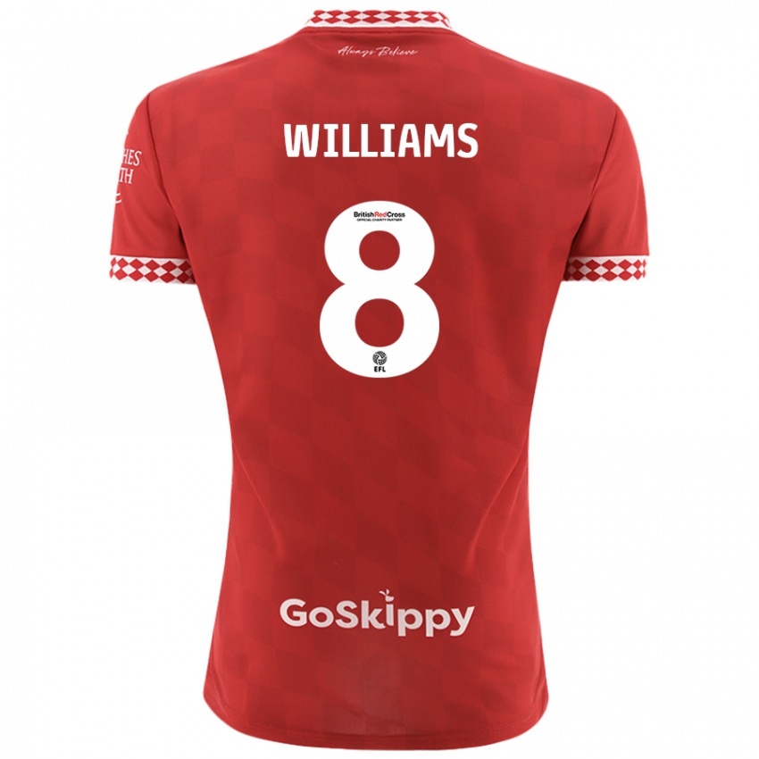 Niño Camiseta Joe Williams #8 Rojo 1ª Equipación 2024/25 La Camisa Chile