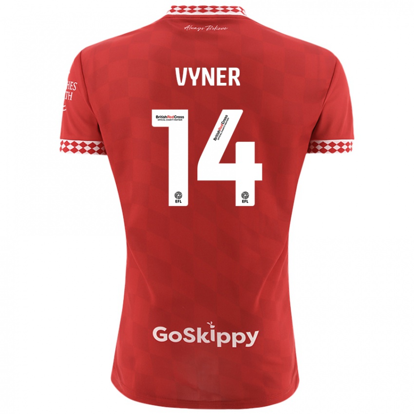 Niño Camiseta Zak Vyner #14 Rojo 1ª Equipación 2024/25 La Camisa Chile