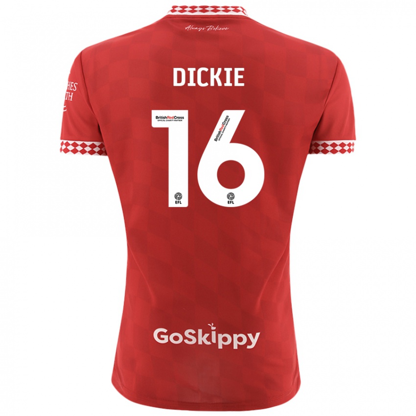 Niño Camiseta Rob Dickie #16 Rojo 1ª Equipación 2024/25 La Camisa Chile