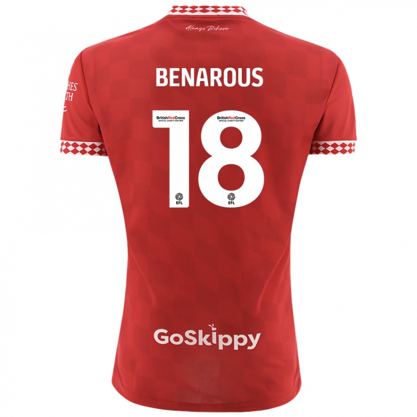 Niño Camiseta Ayman Benarous #18 Rojo 1ª Equipación 2024/25 La Camisa Chile