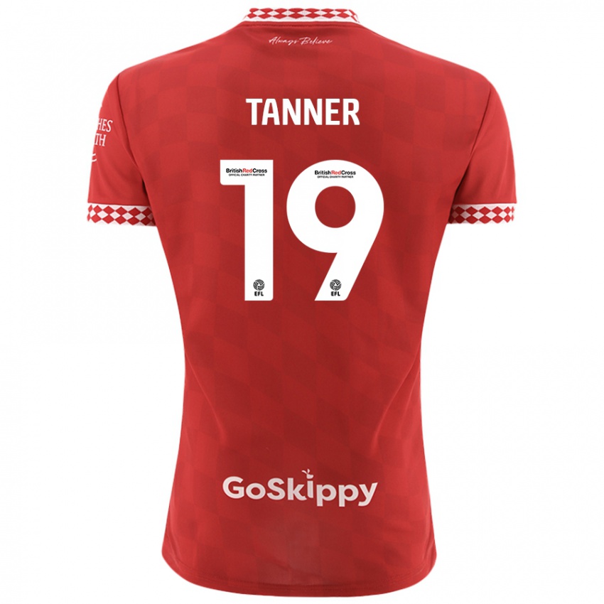 Niño Camiseta George Tanner #19 Rojo 1ª Equipación 2024/25 La Camisa Chile