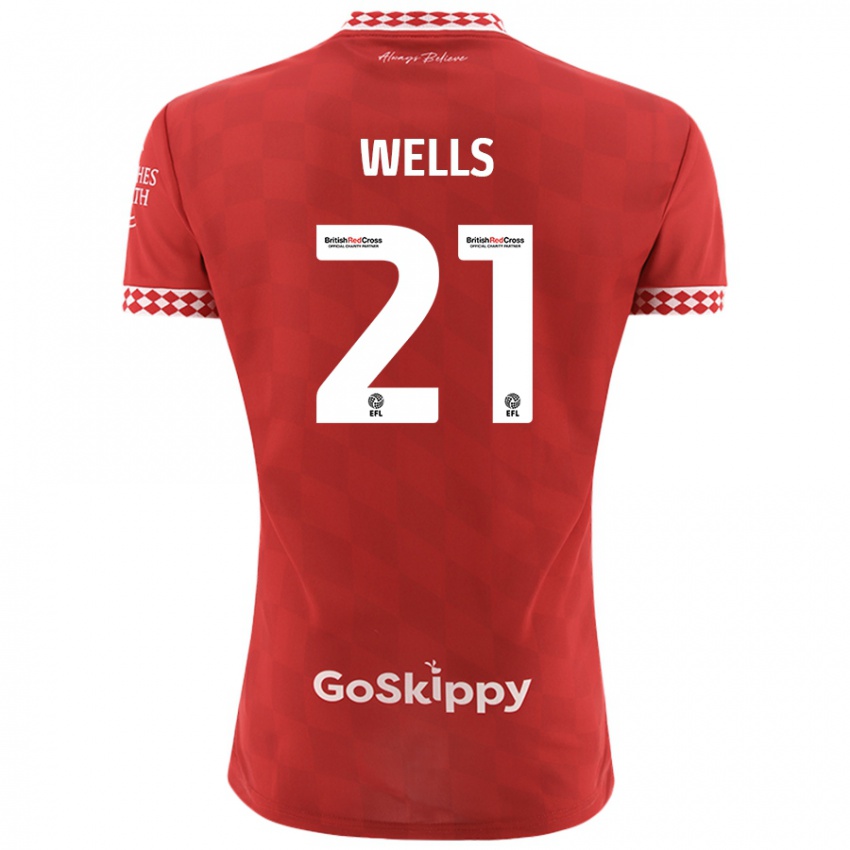 Niño Camiseta Nahki Wells #21 Rojo 1ª Equipación 2024/25 La Camisa Chile