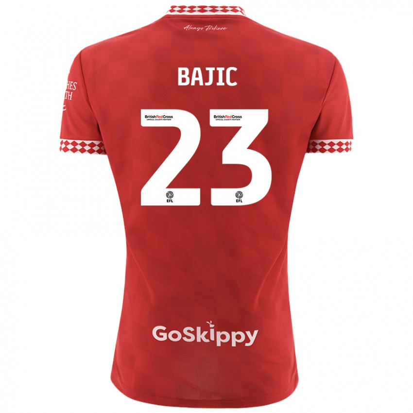 Niño Camiseta Stefan Bajic #23 Rojo 1ª Equipación 2024/25 La Camisa Chile