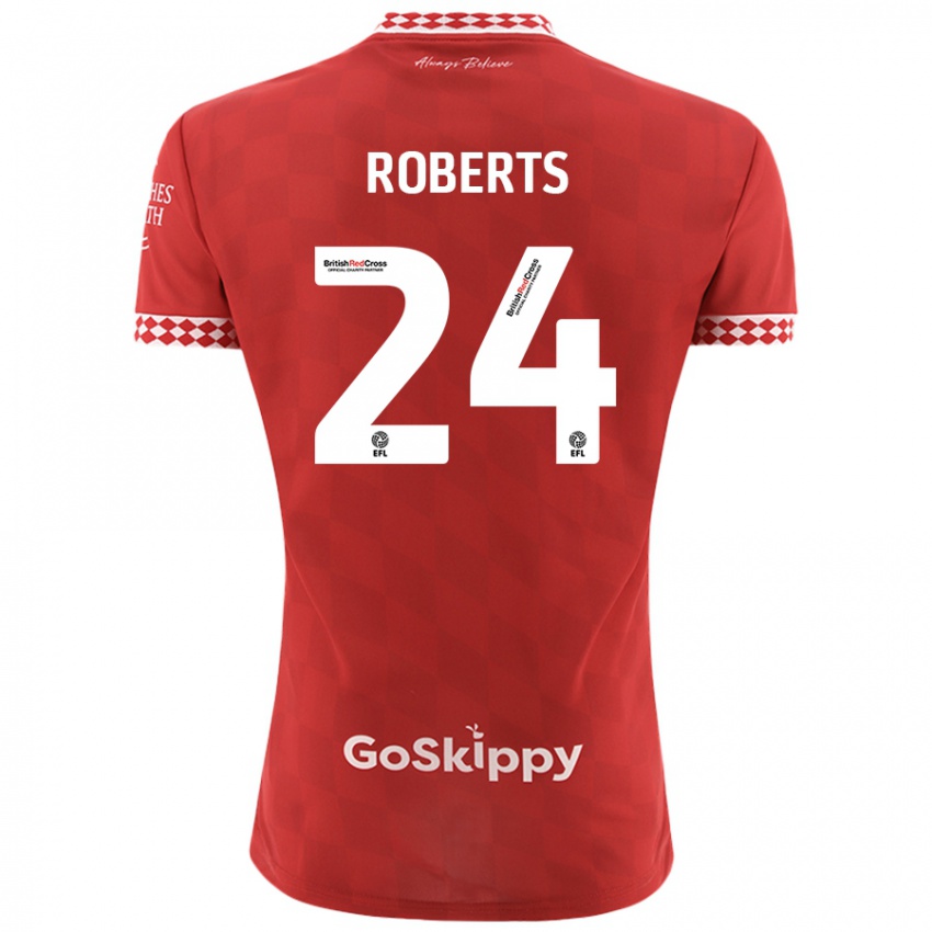 Niño Camiseta Haydon Roberts #24 Rojo 1ª Equipación 2024/25 La Camisa Chile