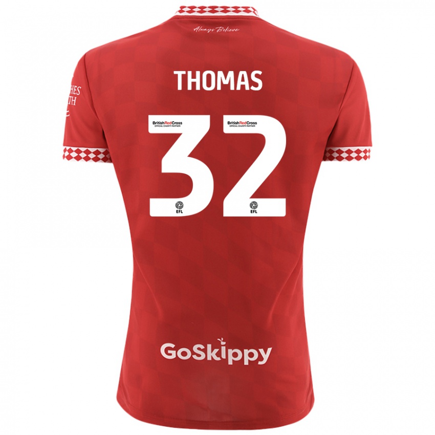 Niño Camiseta Lewis Thomas #32 Rojo 1ª Equipación 2024/25 La Camisa Chile