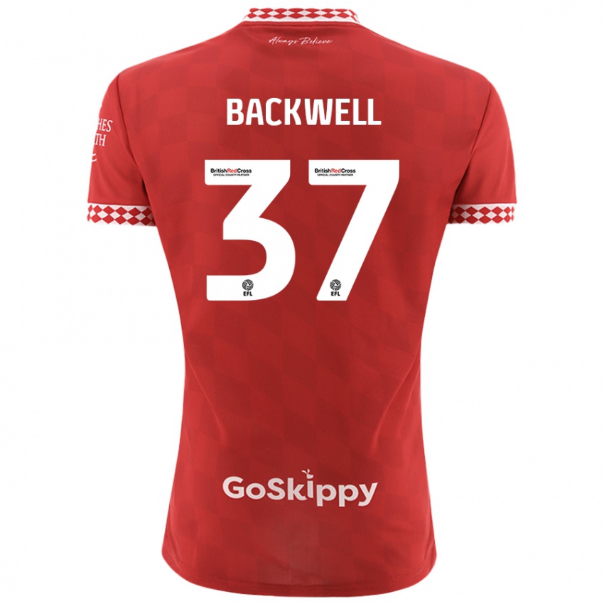 Niño Camiseta Tommy Backwell #37 Rojo 1ª Equipación 2024/25 La Camisa Chile