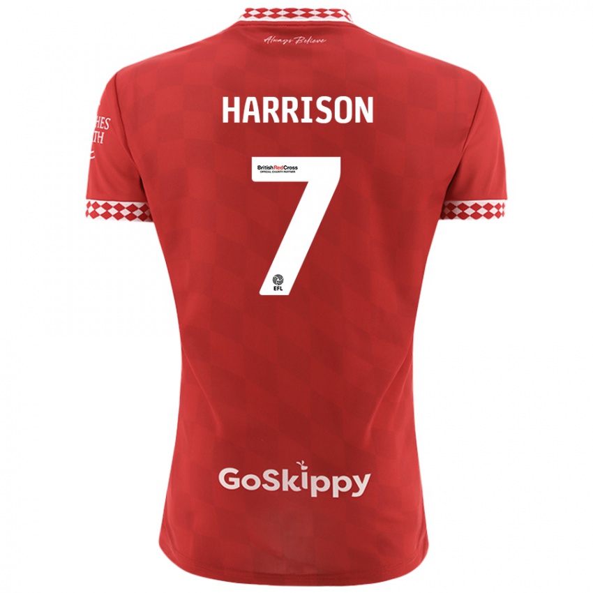 Niño Camiseta Abi Harrison #7 Rojo 1ª Equipación 2024/25 La Camisa Chile