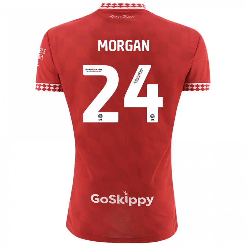 Niño Camiseta Ffion Morgan #24 Rojo 1ª Equipación 2024/25 La Camisa Chile