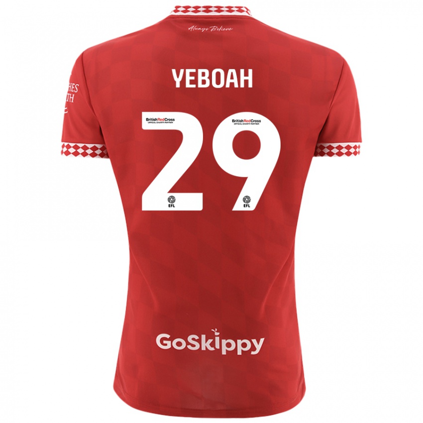 Niño Camiseta Ephraim Yeboah #29 Rojo 1ª Equipación 2024/25 La Camisa Chile