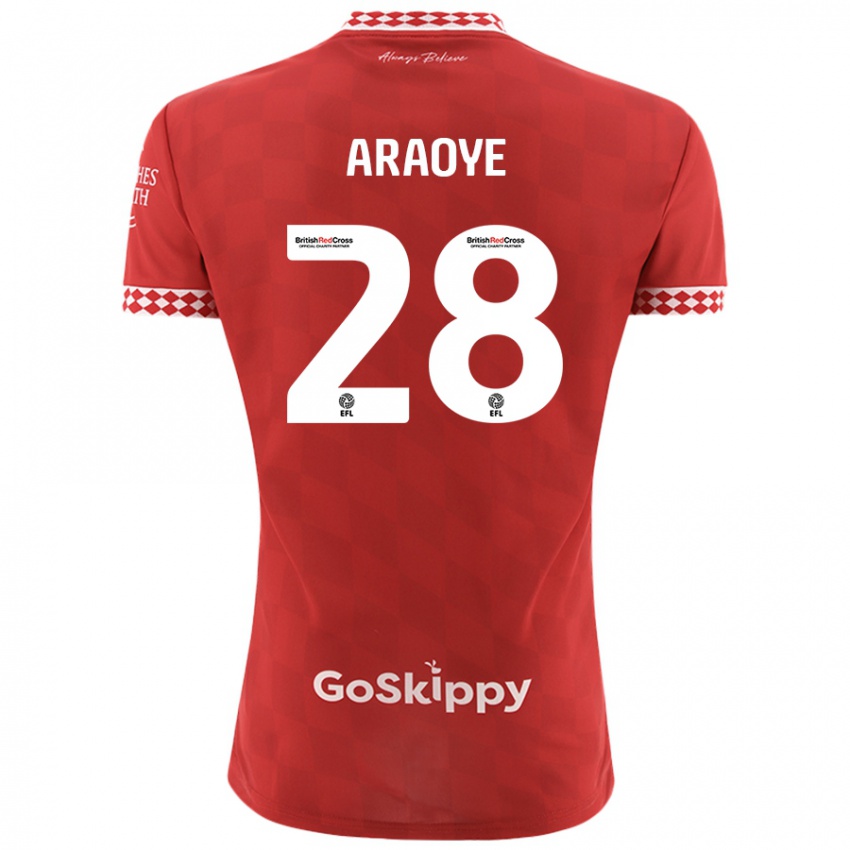 Niño Camiseta Raphael Araoye #28 Rojo 1ª Equipación 2024/25 La Camisa Chile